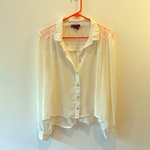 Chiffon long sleeve button-up